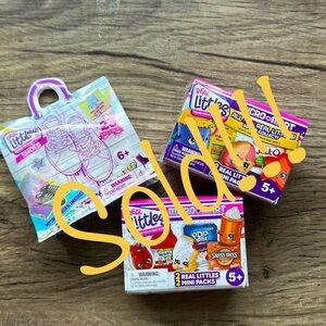 Real Littles lot of 3 Blind Bags Shoes and Mini Mart
